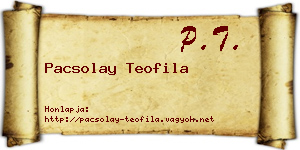 Pacsolay Teofila névjegykártya